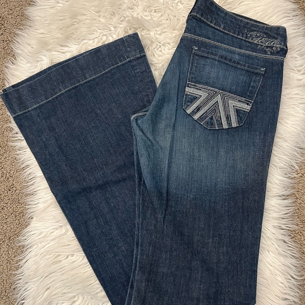 Never worn! American Eagle Vintage AE77 cuffed flare leg jeans! TALL INSEAM 34 - Picture 3 of 7